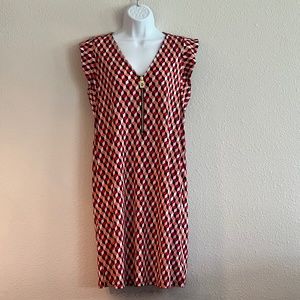 Michael Kors Multi-Colored Geometric Front Zip Dress